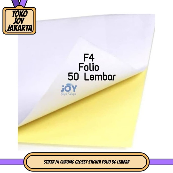 

Code695 Stiker F4 Chromo Glossy Sticker Folio 50 Lembar