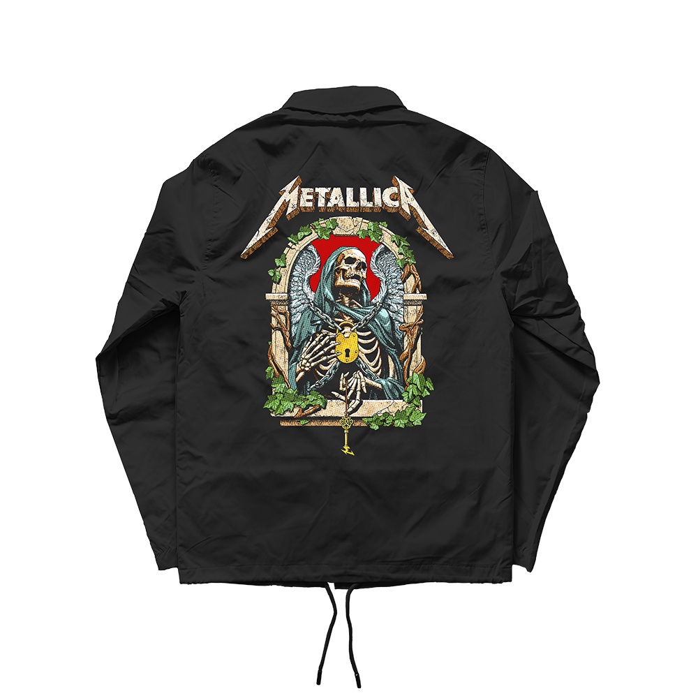 WINDBREAKER COACH JACKET BAND METALLICA | JAKET PRIA WANITA METALICA BAHAN PARASUT WATERPROOF ANTI AIR