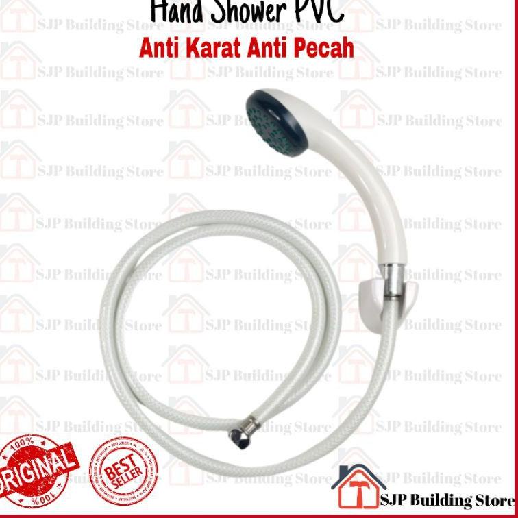 Hemat Banget--[COD] Hand shower mandi PVC putih plastik kualitas bagus kuat awet air deras