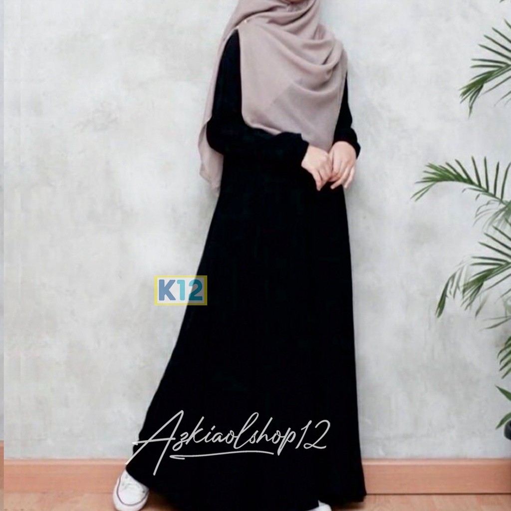 ABAYA TUNIK TURKI LENGAN KARET / BASIC ABAYA POLOS