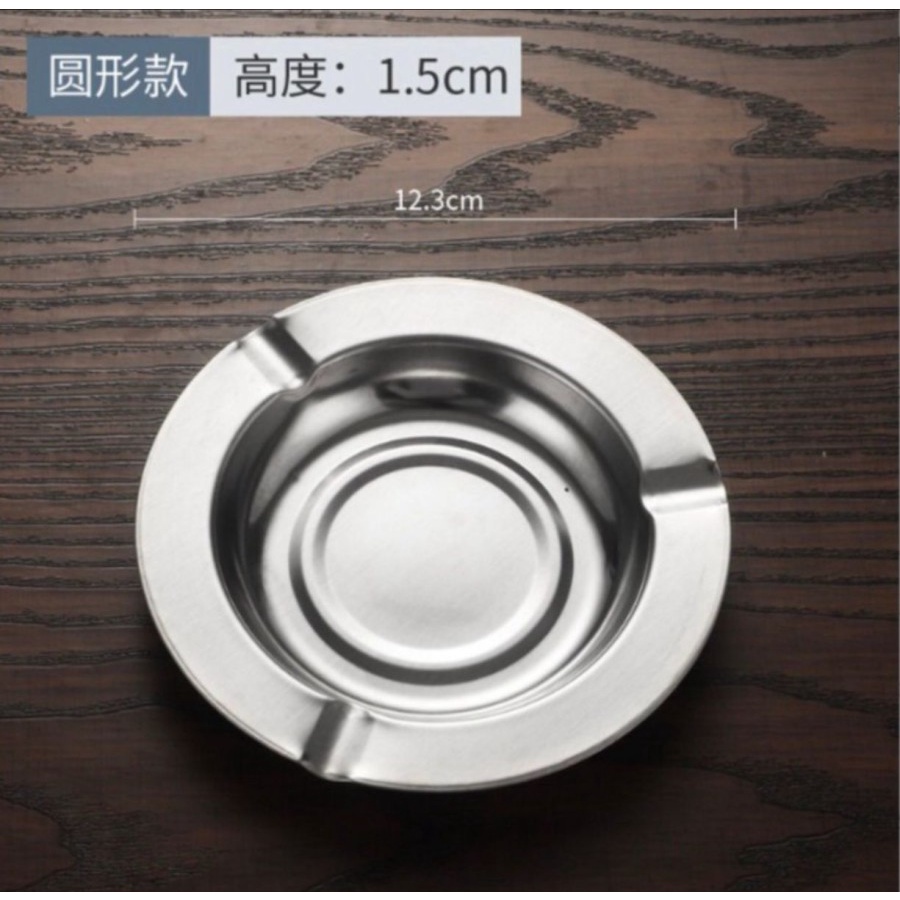 Asbak rokok stainless kotak dan bulat