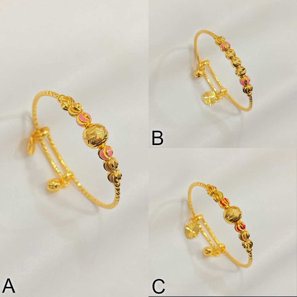 Gelang Anak Warna 24 Karat Flexible Perhiasan Lapis Emas