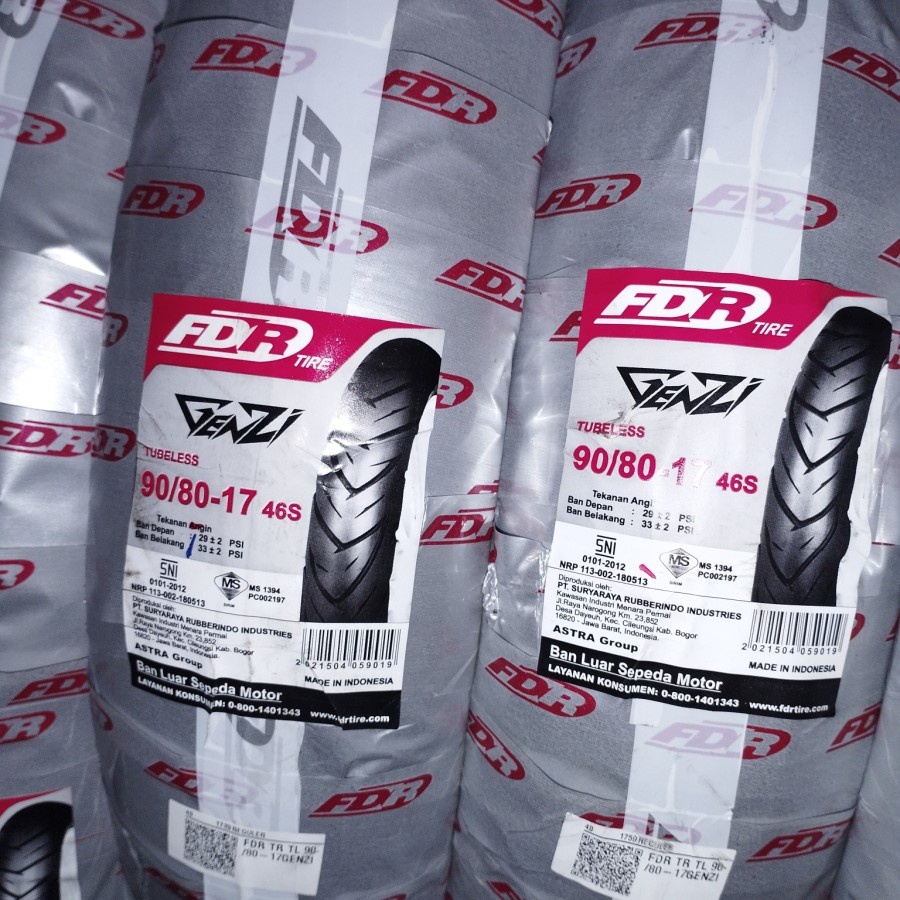 Ban Luar FDR 90/80-17 Tubeless Genzi