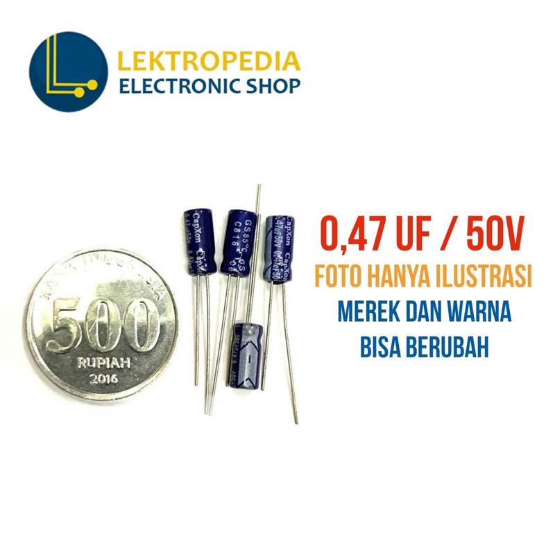 Elco 0.47uf 50v Kapasitor 0.47 0,47 uf 0,47uf mikro 50 v volt Elko
