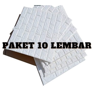 PAKET 10 LEMBAR Wallpaper Dinding 3D Foam Wallpaper Dinding Brick Foam Batu Bata  Ukuran 38 cm x 70 cm - Homeliving