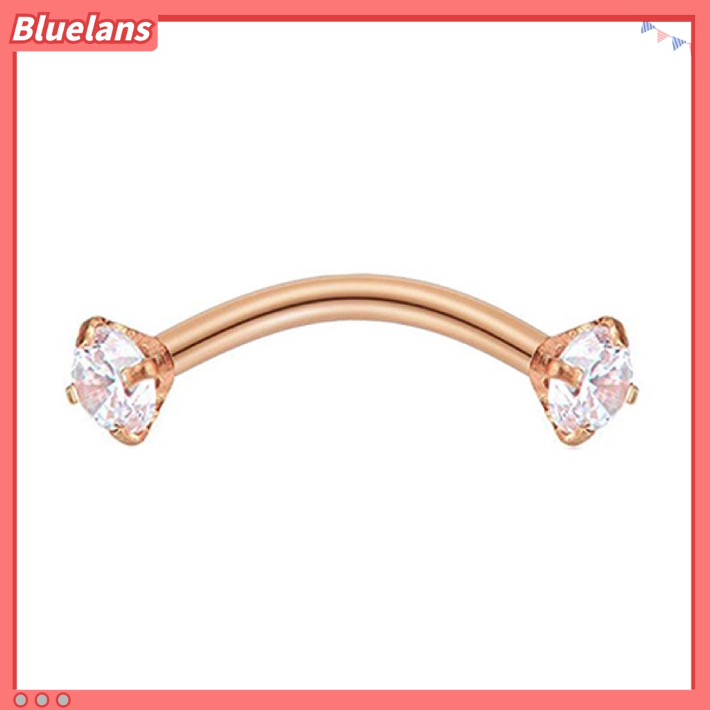 Bluelans Eyebrow Ring Cubic Zirconia Wear-resistant Steel Body Piercing Jewelry Barbell for Women