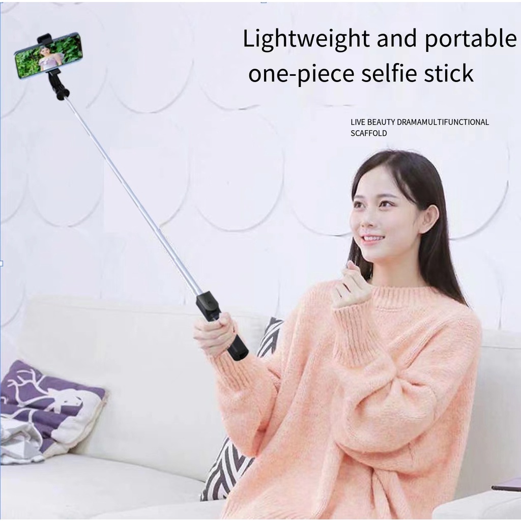 Portable Mini Selfie Stick Bluetooth 3 in 1/Tongsis Bluetooth 2 in 1 Tripod Tongsis Bluetooth Live Stand