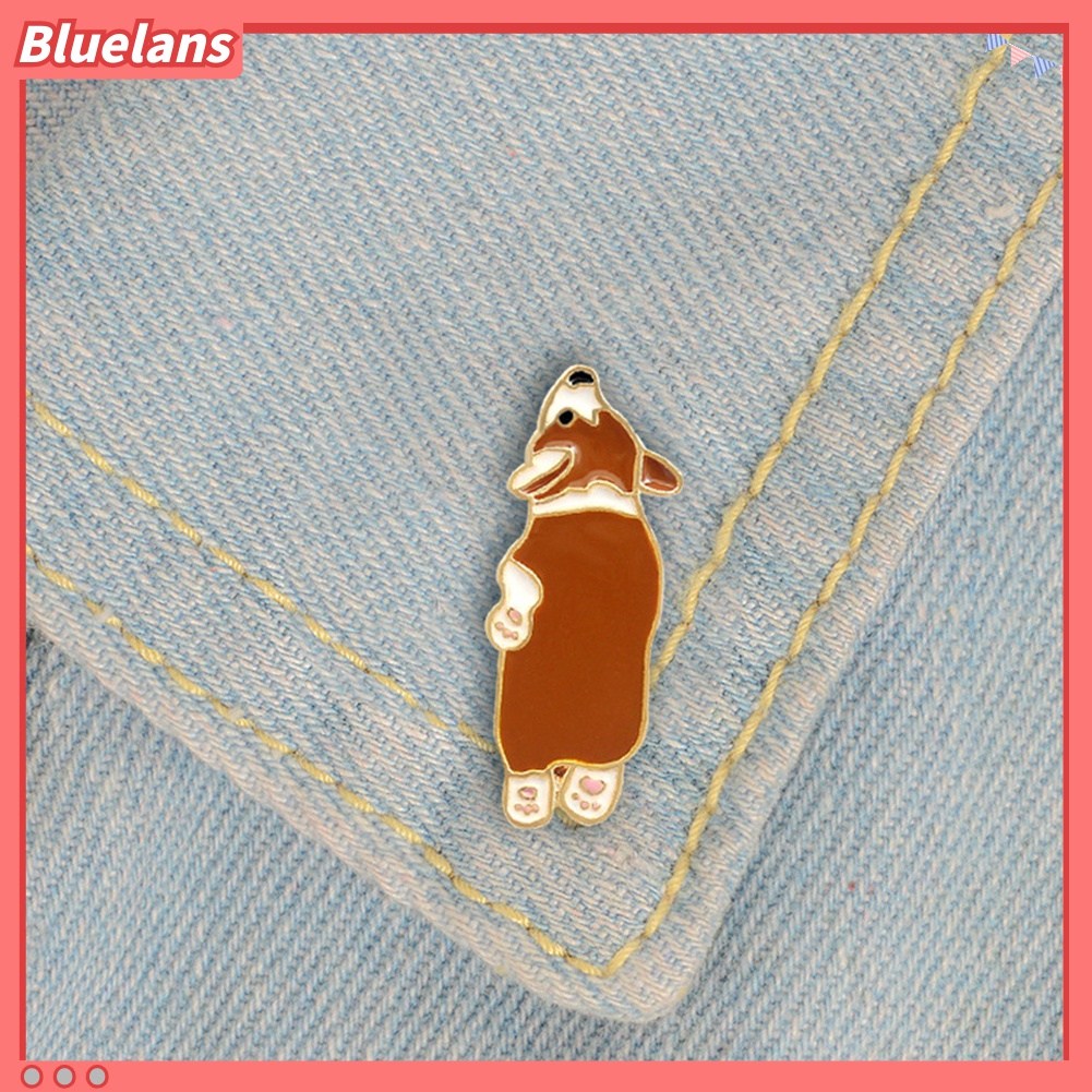 Bluelans Bros Pin Enamel Bentuk Anjing Corgi Untuk Jaket Denim Sweater Scarf Unisex