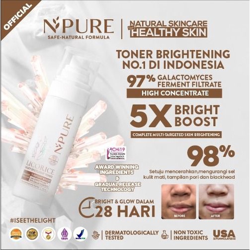 ✨ AKU MURAH ✨ NPURE LICORICE Milky Spotlight Toner 80ml / Toner Wajah