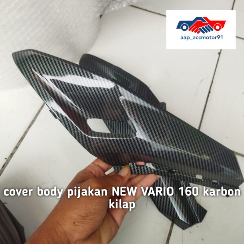 COVER BODY PIJAKAN KAKI NEW VARIO 160 MOTIF CARBON KILAP