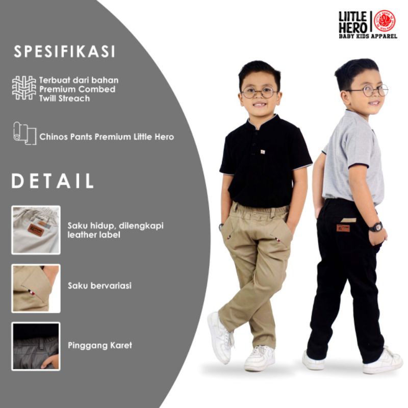 Celana Chino Chinos Panjang Anak Laki Laki Cowok Little Hero Terbaru 1 2 3 4 5 6 7 8 9 10 11 12 13 Tahun