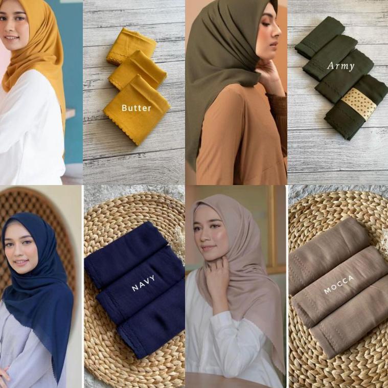 GLM.18Oc22a ‑ Hijab Voal Segiempat / Hijab Polos / Hijab Premium / Hijab Warna Soft / Hijab Murah / 
