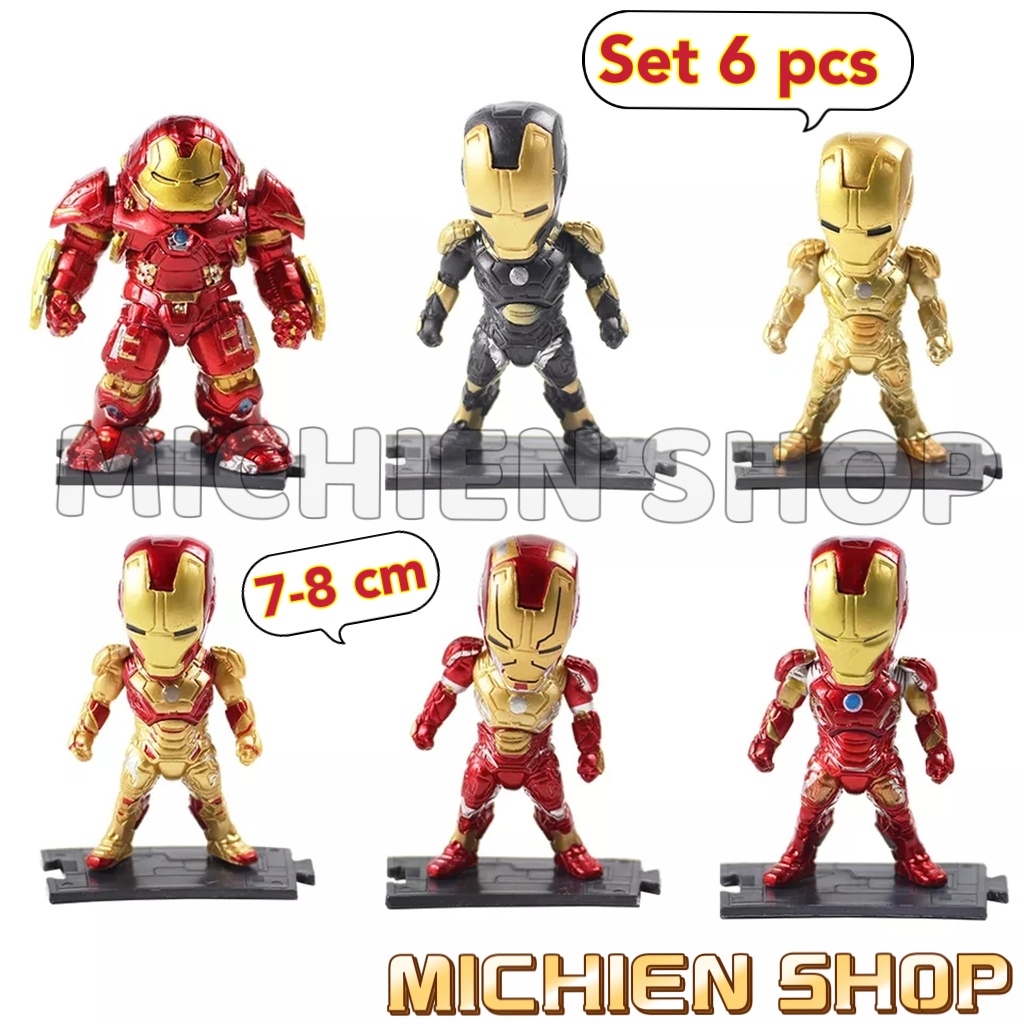 Action figure Iron Man Marvel Avengers chibi kids logic seri A