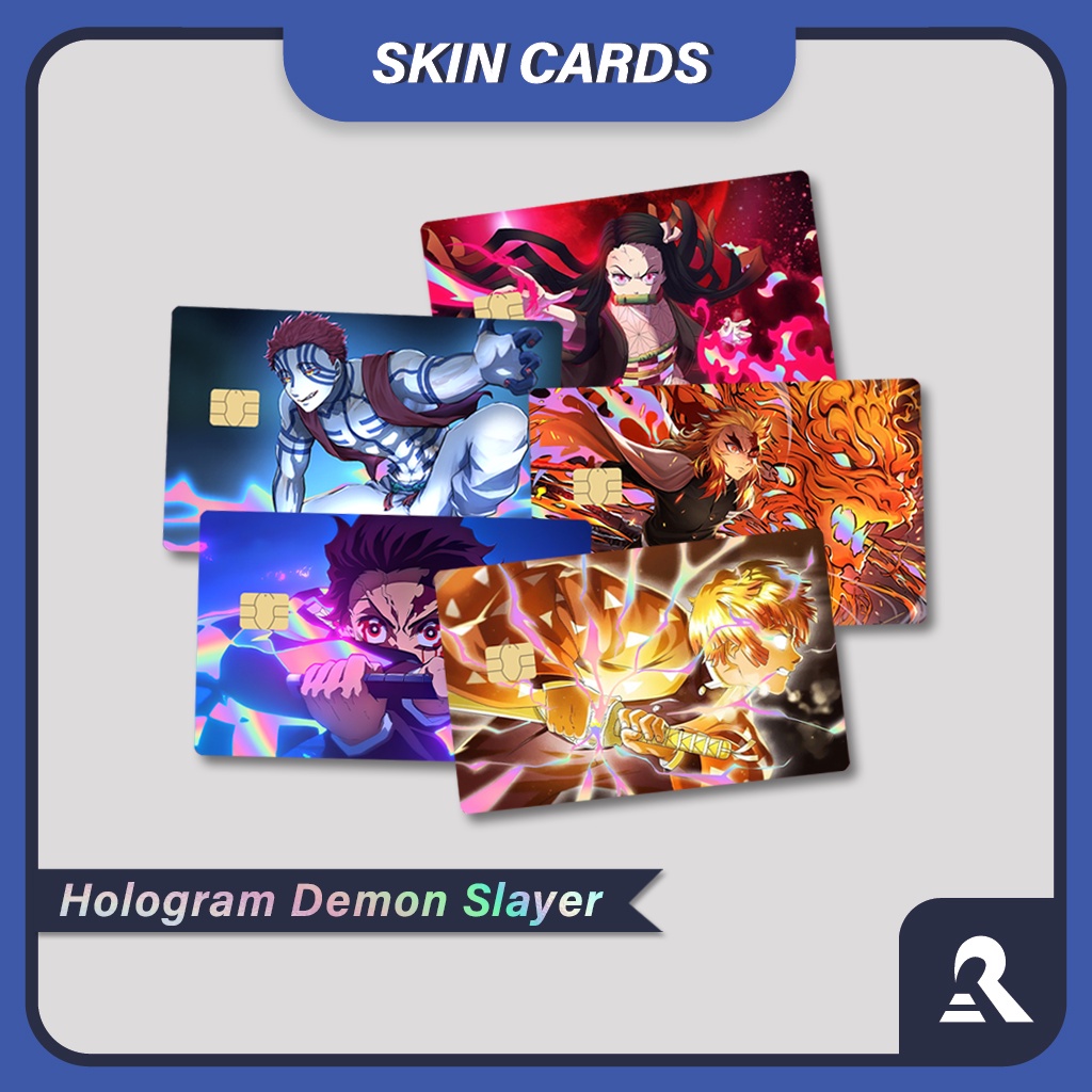 Skin Card Hologram Demon Slayer Version (Skin / Sticker Kartu ATM, Flazz, Debit/Kredit) | Sticker AT