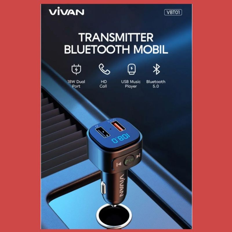 CAR CHARGER VIVAN BLUETOOTH TRANSMITTER VBT01
