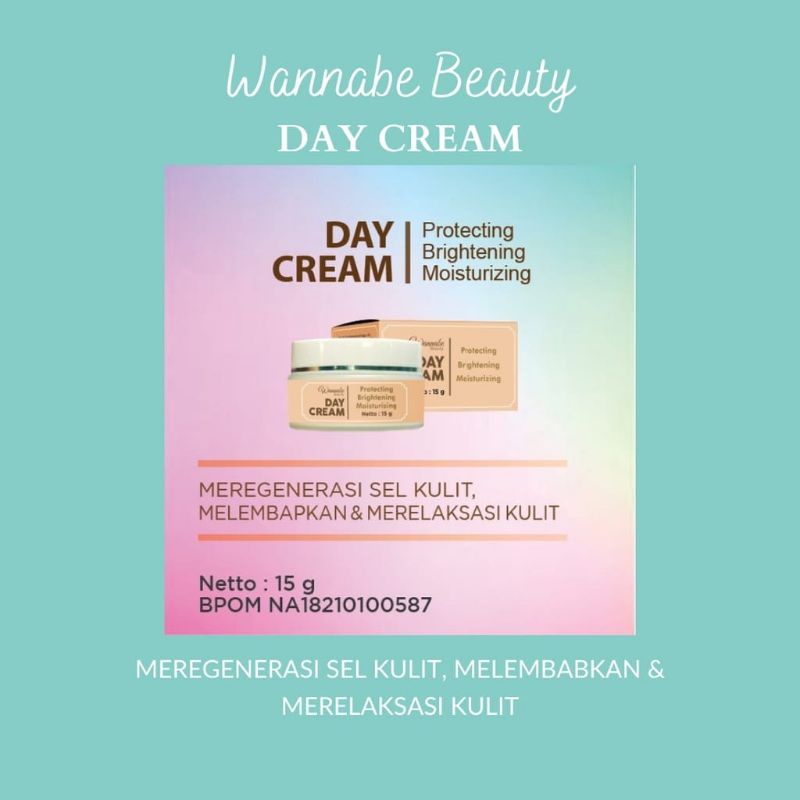 Day Cream Wannabe Beaty||krim pagi||krim siang||protecting Brightening Mousturizing