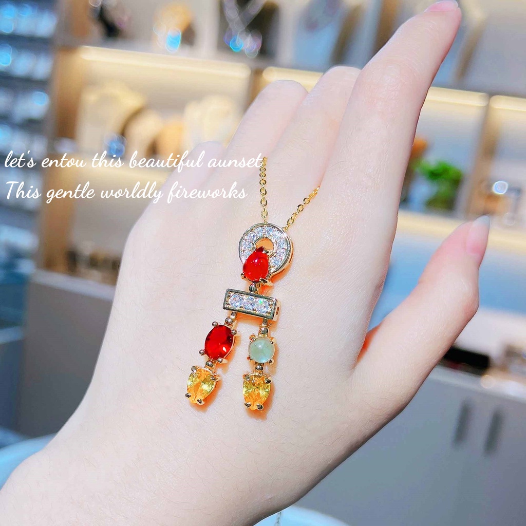 Goldkingdom Fashion Perhiasan Emas Asli Kadar 375 Bangkok Aksesoris Ready Stock Berlapis Emas Abad Pertengahan Perancis Vintage Anting Berkilat Persegi Permen Kalung Tapal Kuda Gema Pelangi Cincin