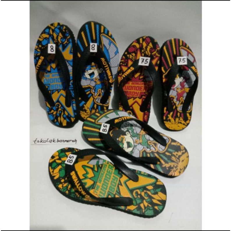 sandal Spiderman bkn swalow no 26 sampai 35 untuk wonder boy mrk swalow no 7,5/8