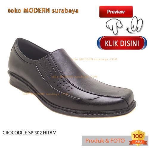 Sepatu pria sekolah sepatu pria pantovel casual CROCODILE SP 302 HITAM