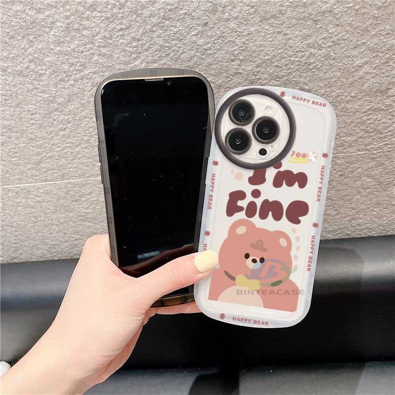 Casing TPU OPPO A57 2022 A15 A16 A16K A54 A53 A12 A5S A7 A3S A12E A31 A52 A83 A92 A37 F7 F9 A1K F1s Motif Beruang Pink