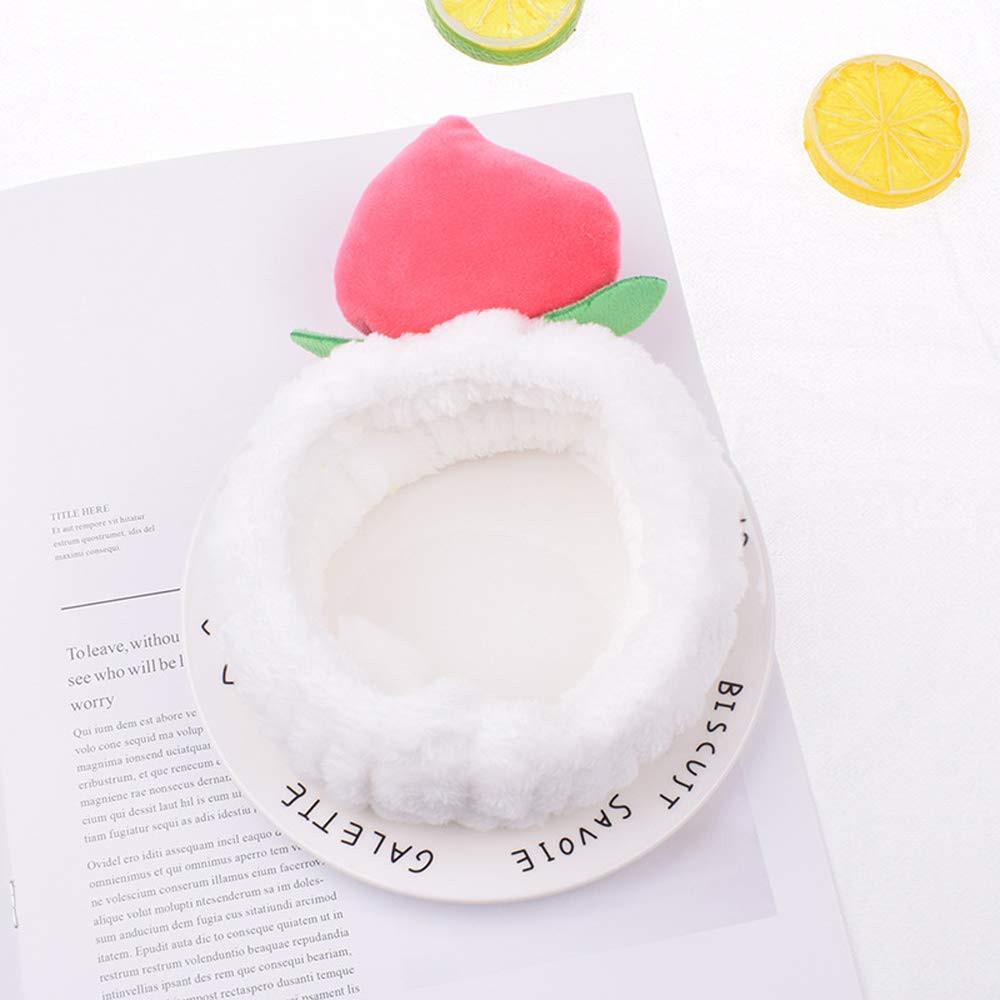 HHPE headband fluffy buah peach persik momotaro bando kain handuk cuci muka facial