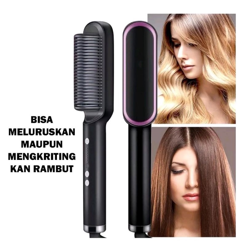 CATOKAN RAMBUT SISIR 2 IN 1 LURUS DAN KRITING / HAIR STRAIGHTENER CURLER