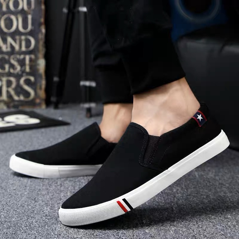 BEST SALE Keeping Sepatu Slip On Pria Original Sepatu Hitam Cowok Sneakers Slop Wakai Spatu Kasual