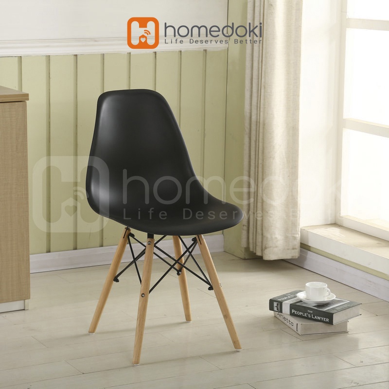 Homedoki Kursi Eames / Bangku Makan Minimalis / Kursi Kantor / Kursi kafe / Kursi Makan / Kursi Belajar / Kursi Santai Kursi