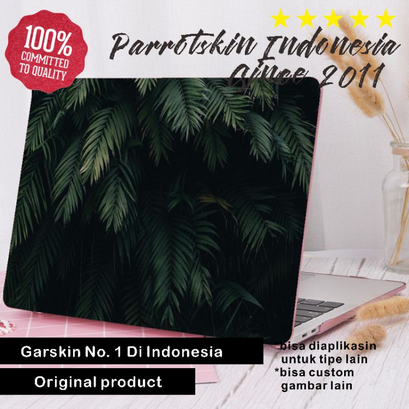 Skin Garskin Sticker Stiker Laptop Asus Acer Hp Macbook Lenovo Infinix Redmibook dll Premium All tipe case BLACK LEAVES