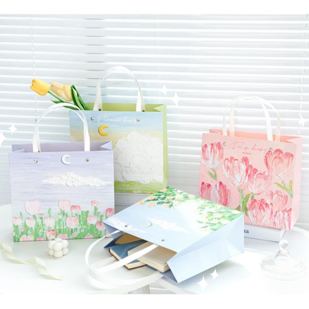 

Paper Bag Painted Flower / Tas Goodie Bag Hadiah Kado Ulang Tahun Lucu
