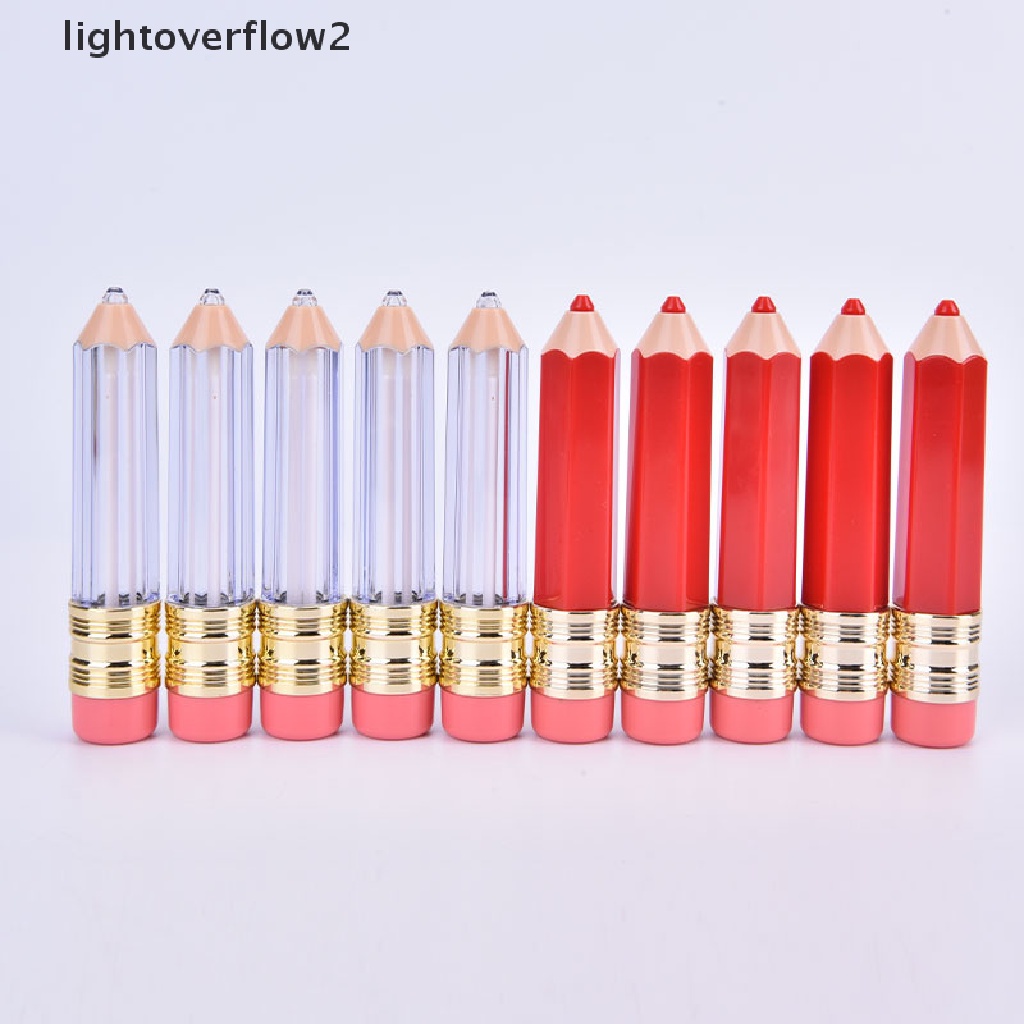 (lightoverflow2) 5pcs / Set Botol Kontainer Lip Gloss Kosong 5ml Bentuk Pensil Untuk Makeup / Kosmetik Wanita (ID)