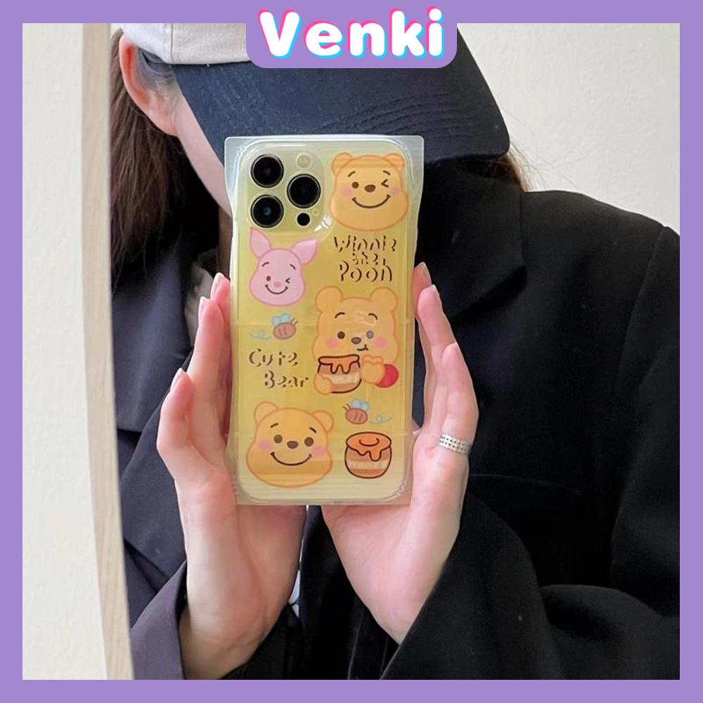 Case For iPhone 14 Pro Max Soft TPU Clear Case Snack Case Cartoon Cute Bear Camera Protection Airbag Shockproof For iPhone 14 13 12 11 Plus Pro Max 7 Plus X XR