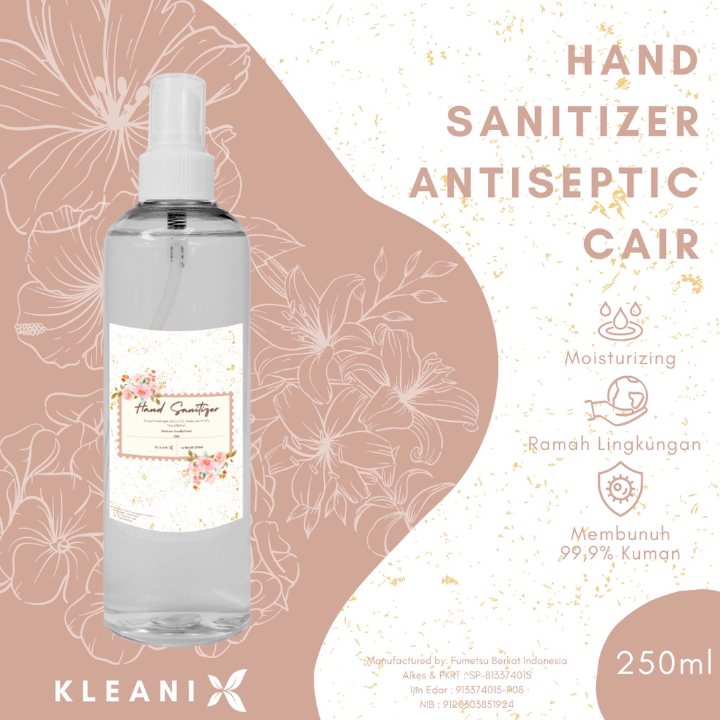KLEANIX - Hand Sanitizer Cair Perfume Kemasan 250ml Spray