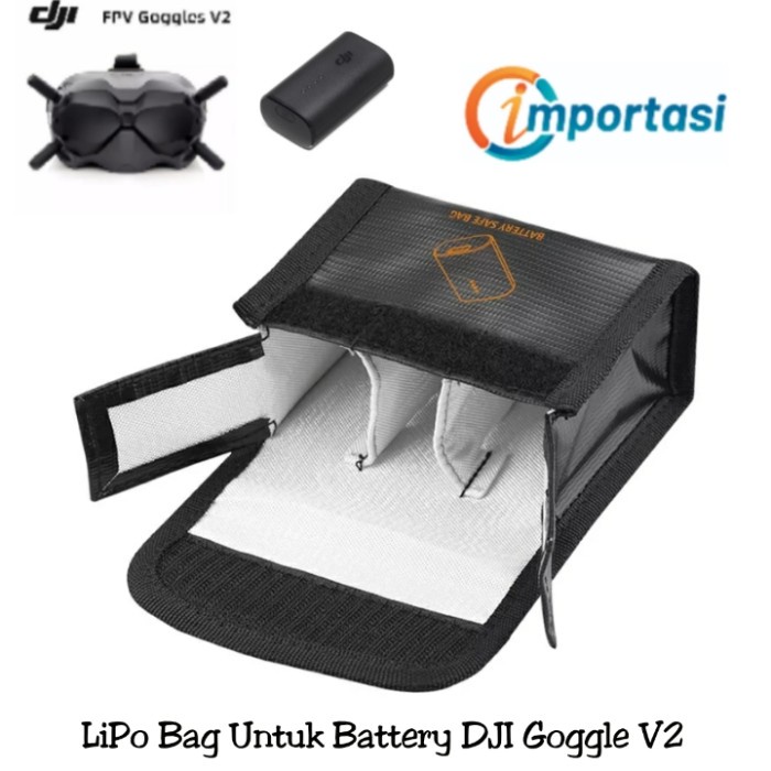 LiPo Battery Safety Bag DJI GOGGLES V2 FPV Tas Baterai Safe Anti Ledak Kotak Batere