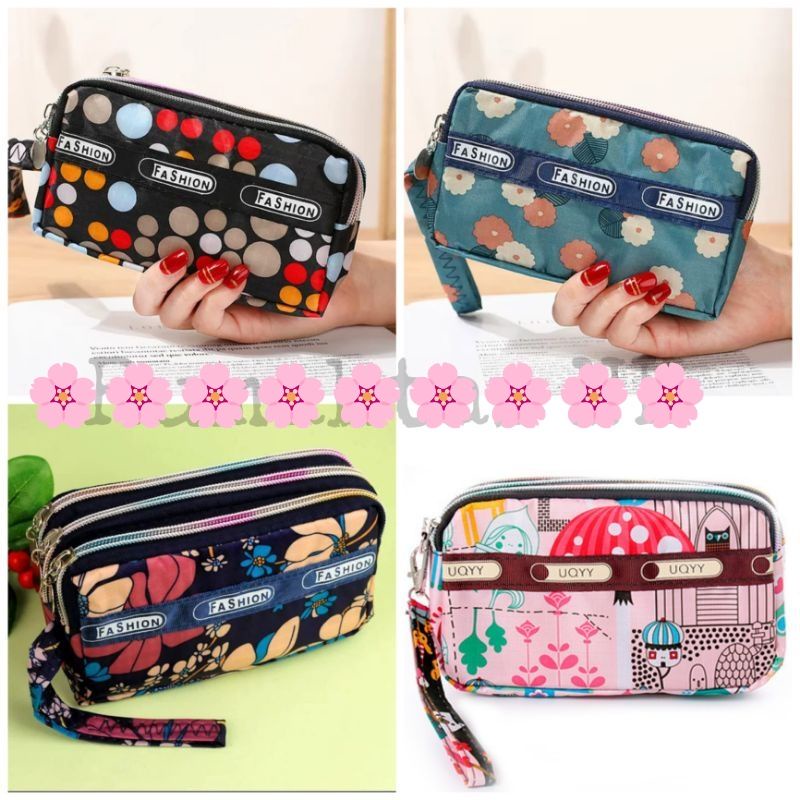 Medan Termurah Multifungsi Japanese style Dompet 3 ruang resleting motif cantik dompet HP cakep