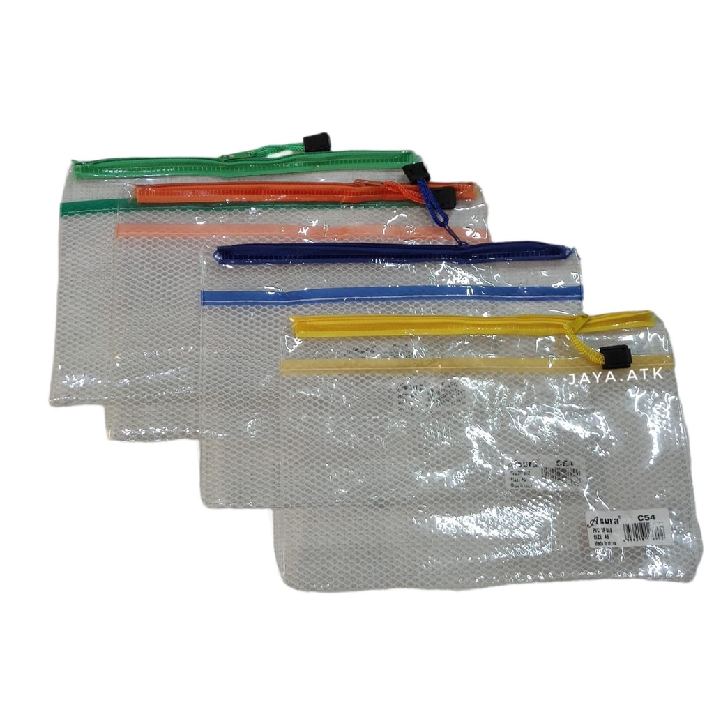 ZIPPER POCKET MAP SLETING A5 WARNA TRANSPARAN TEBAL MAP ZIP BAG PLASTIK