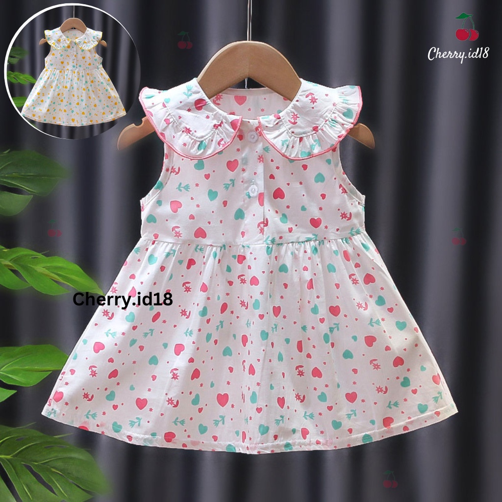 Cherry COD Dress Anak Perempuan Import / Baju Anak Perempuan / Gaun Anak D01