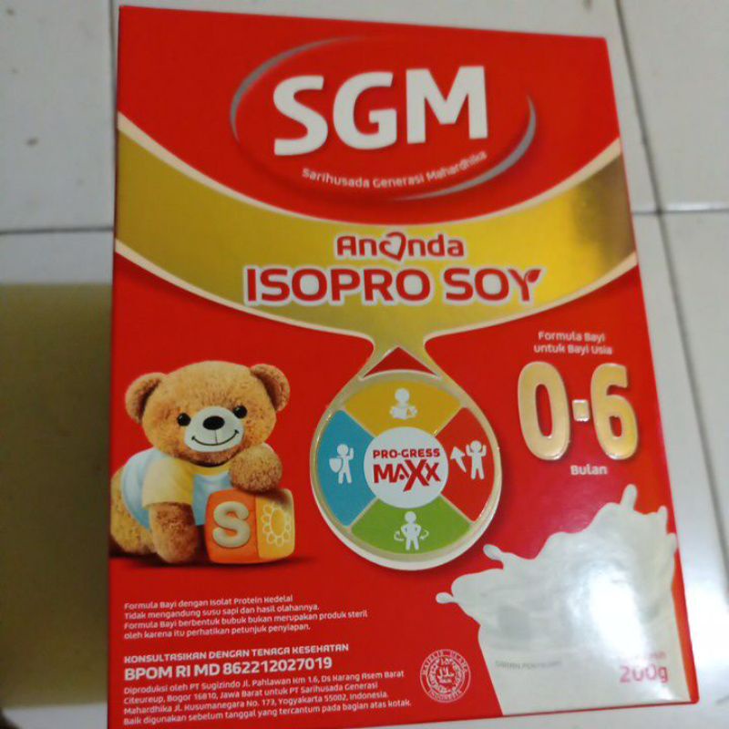 

SGM Ananda PRO- GRESS MaXX SOYA ISOPRO SOY 0-6 bulan 200gram