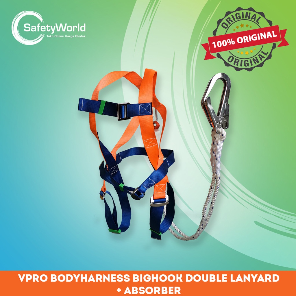 

FULL BODY HARNESS PRO ABSORBER DOUBLE BIG HOOK DRING CARABINER VIPRO B032