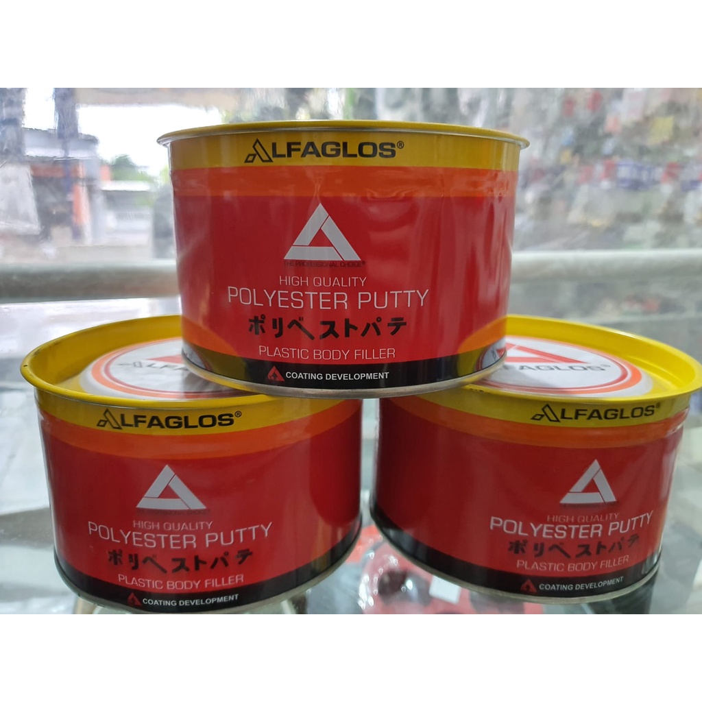 DEMPUL ALFAGLOSS 1KG + HARDENER DEMPUL KAYU PLASTIK BESI ALFAGLOSS 1 KG