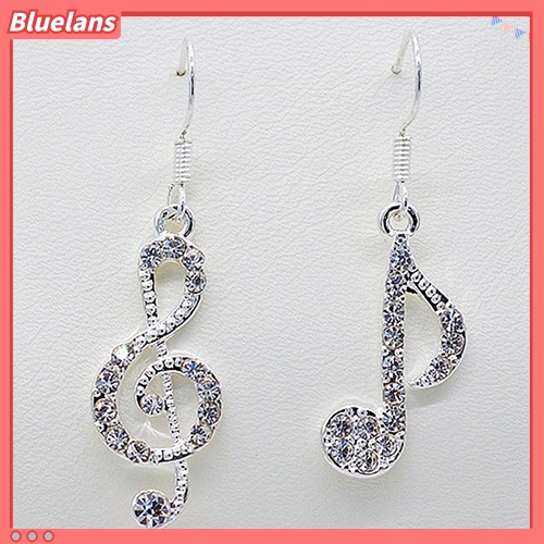 Bluelans Women Fashion Music Note Elegant Silver Color Jewelry Charm Hook Earring