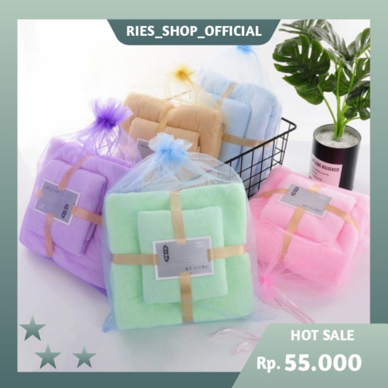 Handuk Set Paket 2In1 lembut cocok untuk kado atau dipakai sendiri