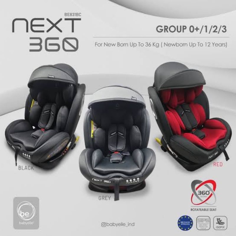 Babyelle BE835BC BE 835 BC Revo 360 Isofix Car Seat / Kursi Duduk Mobil / Kursi Mobil Bayi