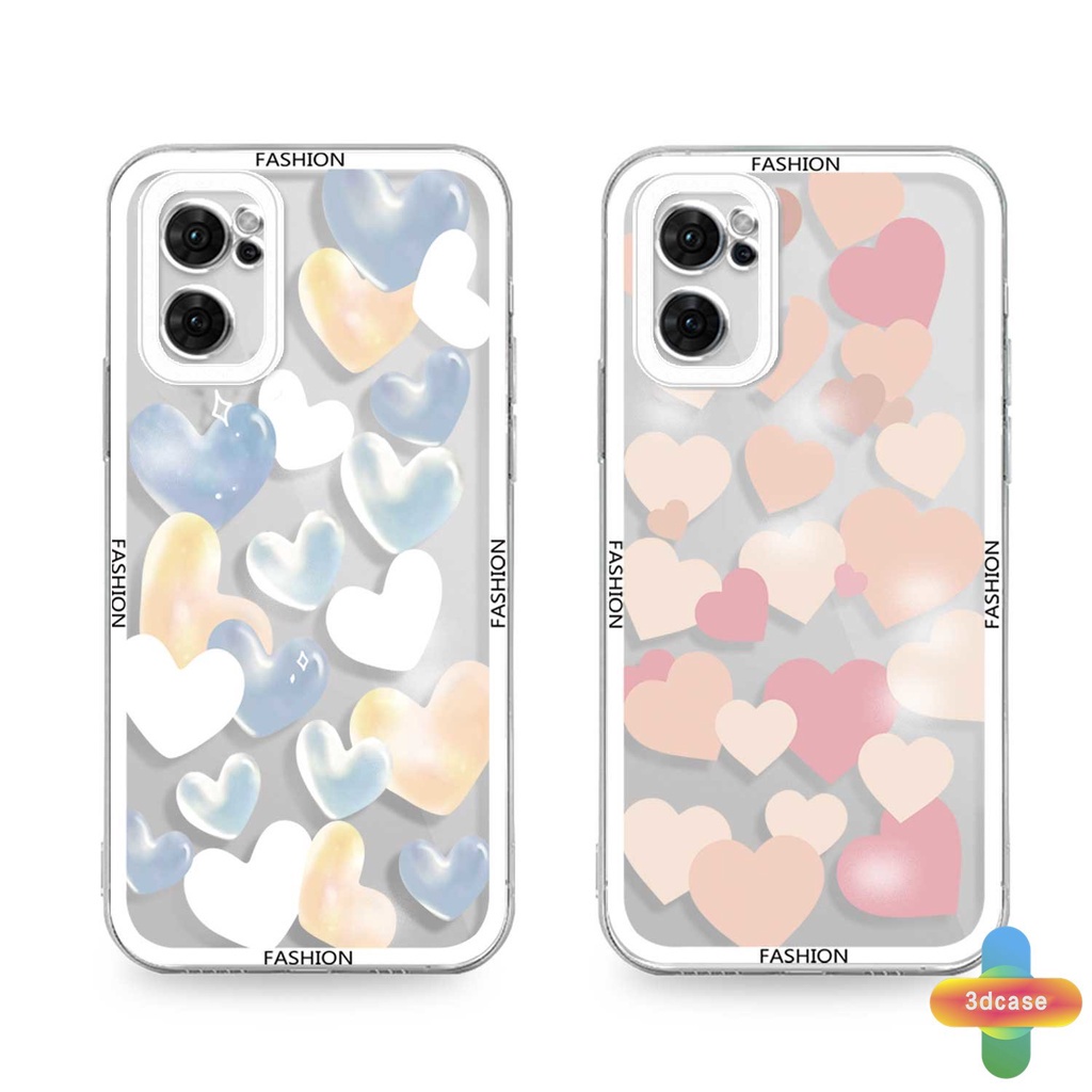 Case OPPO A57 A55 A7 A5 A9 A31 A53 A33 2020 A15 A54 A5S A3S A76 A96 A16 A95 A12 A1K A16E A16K A54S Reno 7 5 4 6 8 5F 5K 4F 4 5 06 Lite A74 A15S A52 A11K A92 A35 A11 A93 A32 A72 A94 A53S F19 F17 21 PRO A16S A77 Ins Love Heart TPU Shockproof Protector Cover