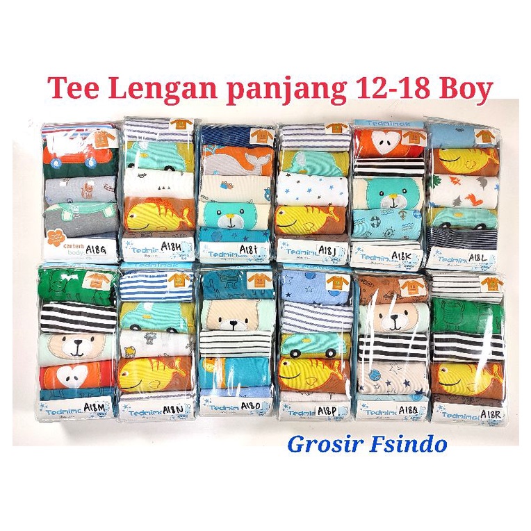 Kaos bayi lengan panjang/ tee lengan panjang 5in1 KODE A/Atasan lengan panjang/ baju bayi lengan panjang 5in1