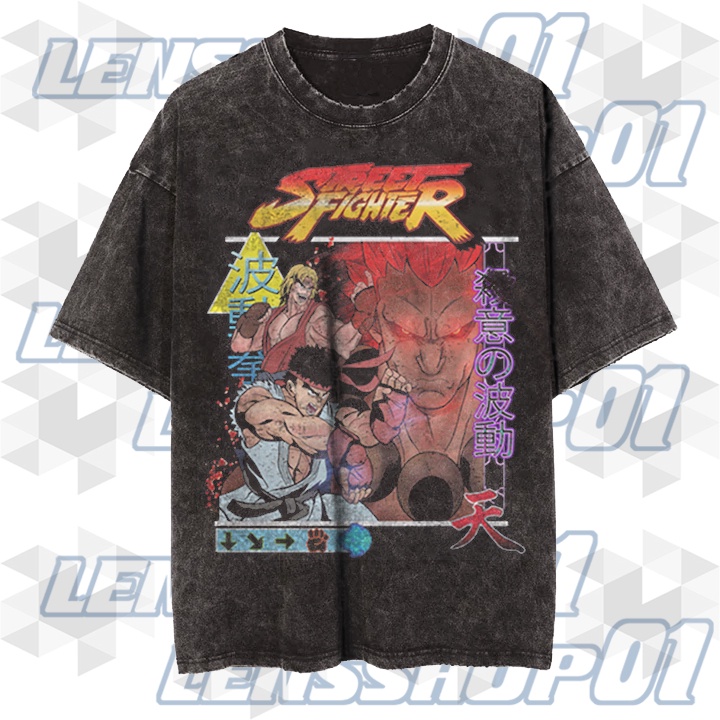 Kaos Vintage Style STREET FIGHTER Premium Unisex Gaming Tshirt