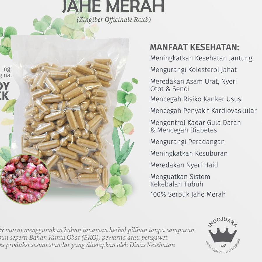 

10.10 BRANDS FESTIVAL JAHE MERAH 100 Kapsul Curah Herbal Kesuburan Kolesterol Kekebalan Tubuh Anti Aging Jerawat Flu 600mg murah