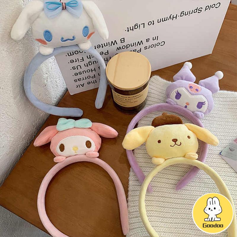 Ikat Kepala Cinnamoroll Anjing Melodi Mewah Tiga Dimensi Kartun  Wajah Mencuci Aksesoris Rambut -Doo