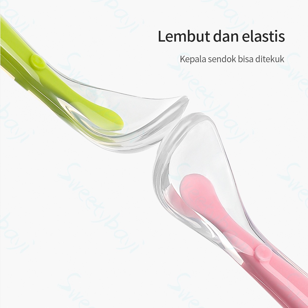 Sendok Makan Silikon Bayi | Lentur Lembut Mpasi | BPA FREE