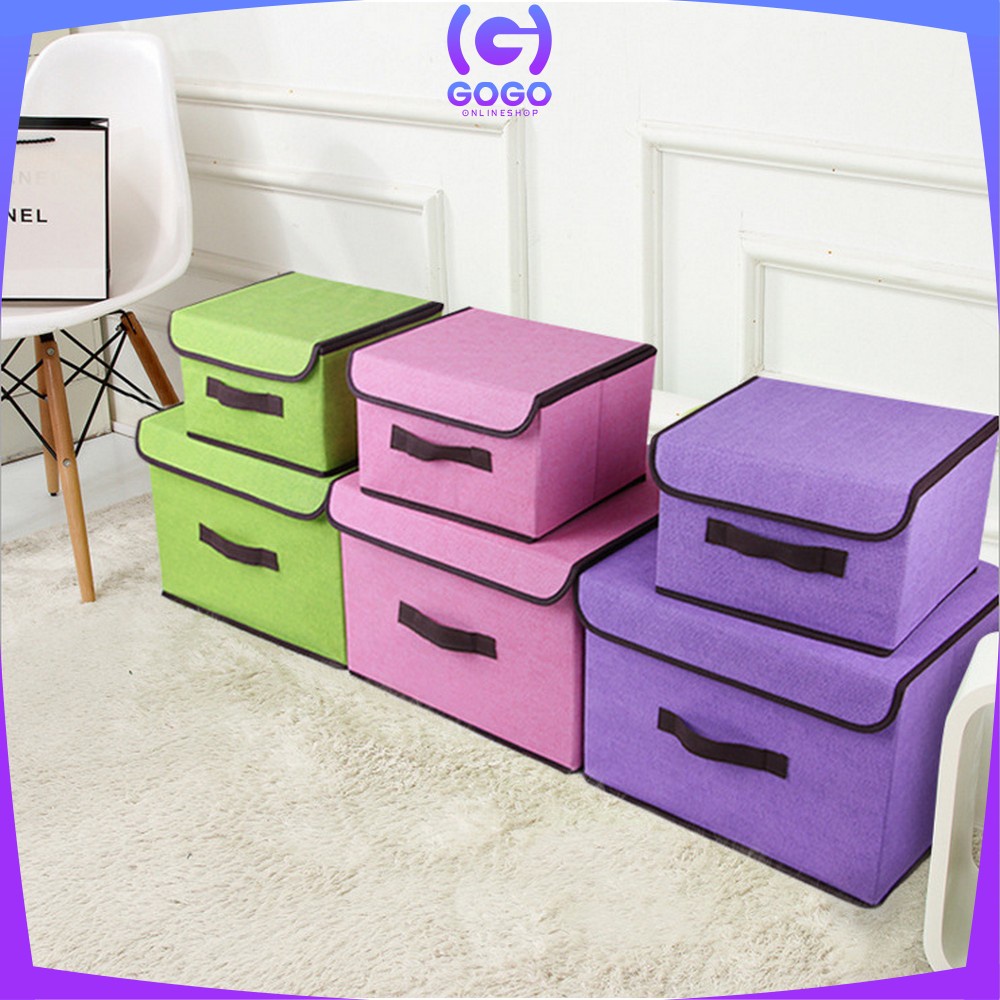 GOGO-C484 Storage Box 2in1 / Tempat Penyimpanan Serbaguna / Box Organizer Baju Kotak Mainan Anak Portable